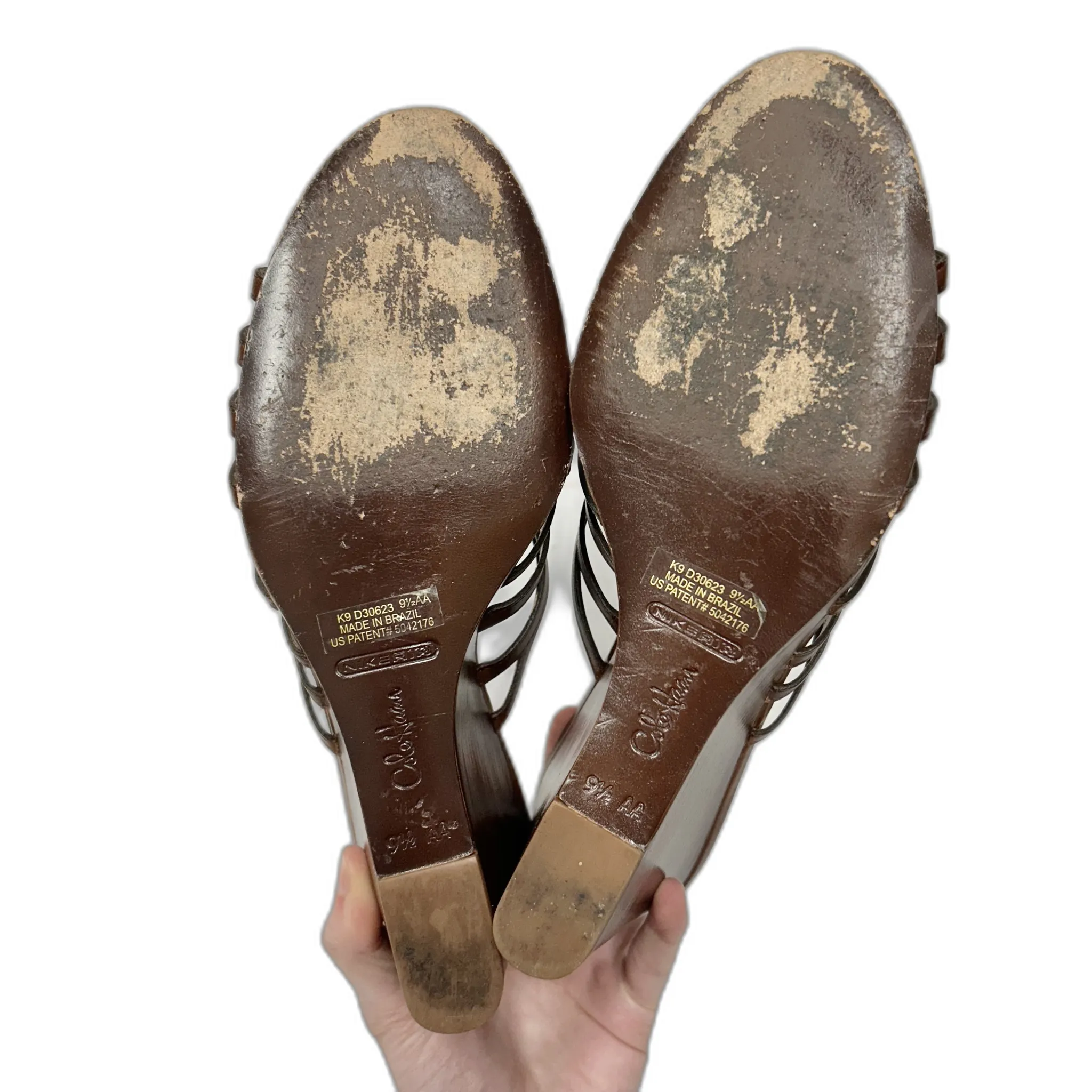 Sandals Heels Wedge By Cole-haan In Brown, Size: 9.5 cole haan