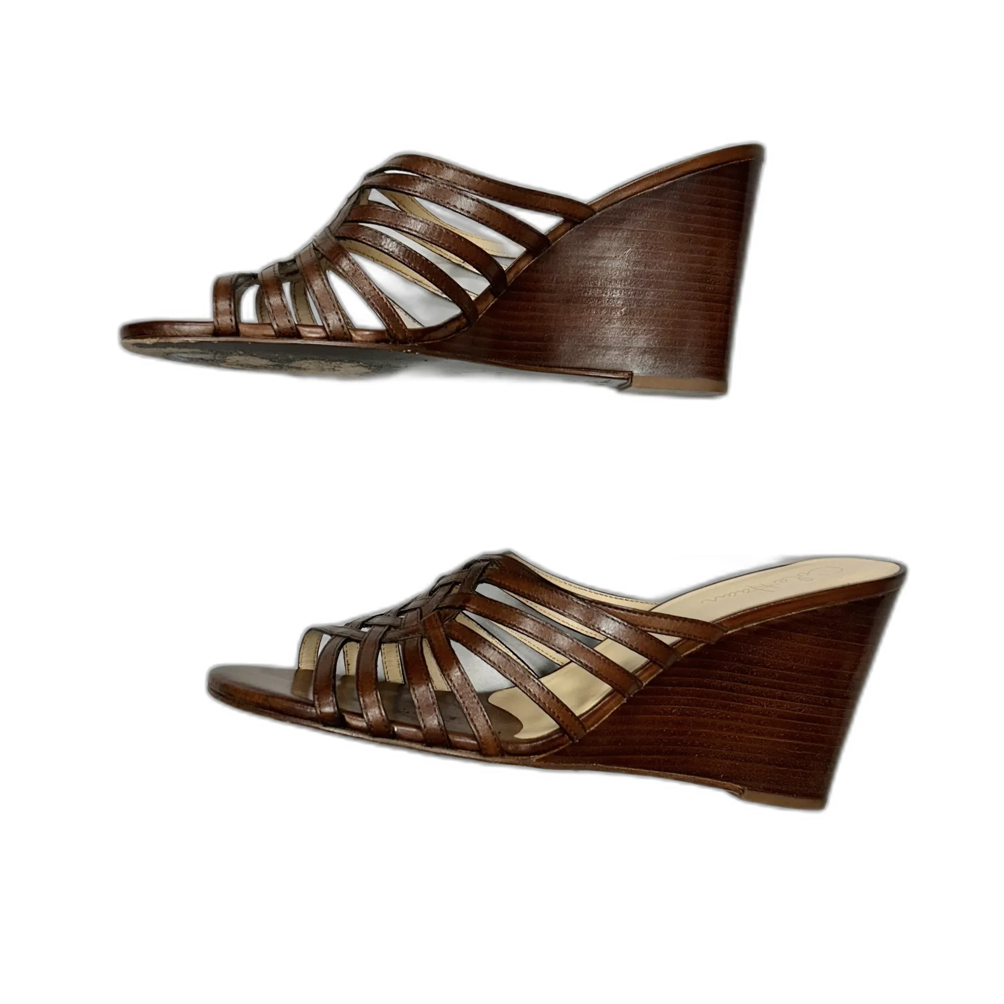 Sandals Heels Wedge By Cole-haan In Brown, Size: 9.5 cole haan