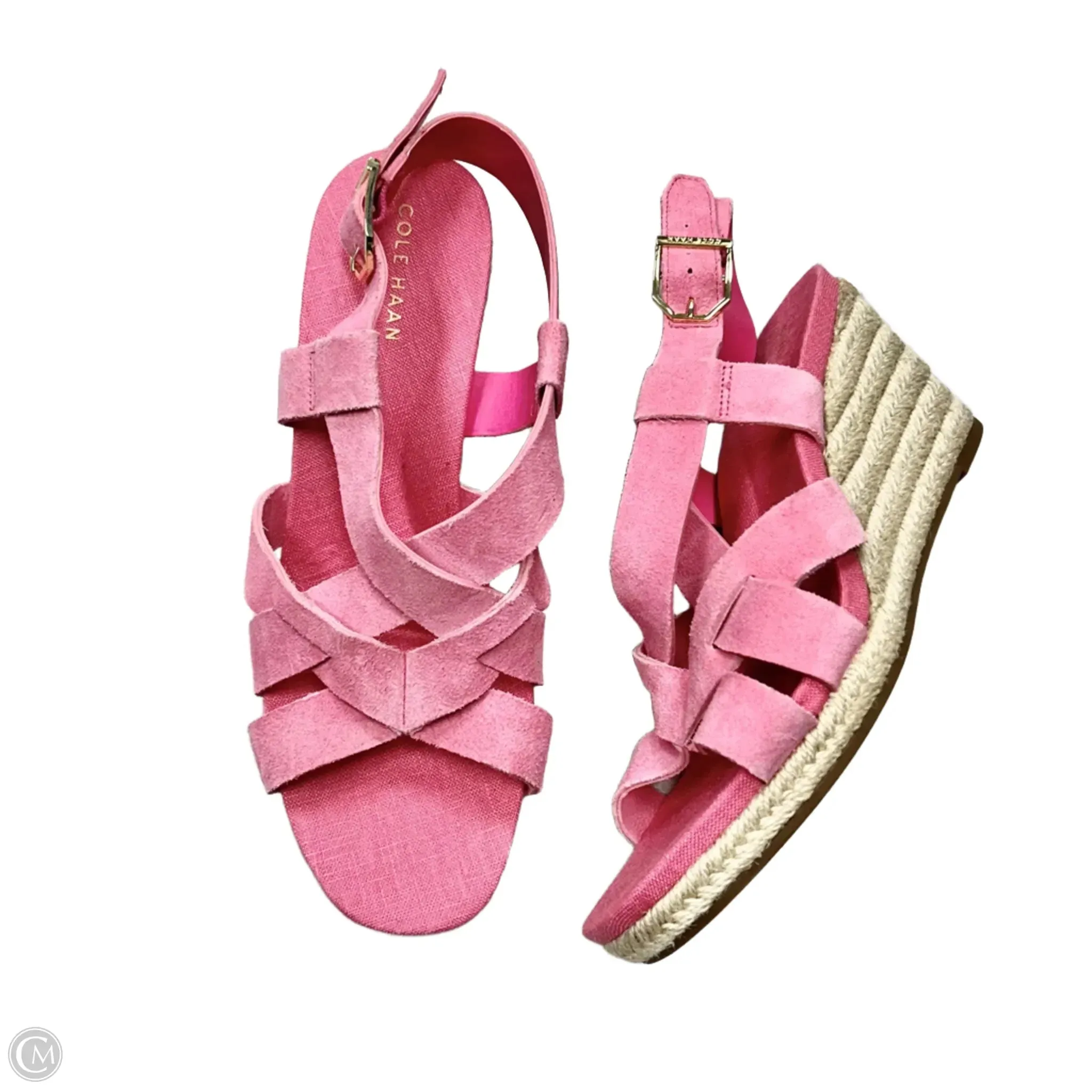 Sandals Heels Wedge By Cole-haan In Pink, Size: 6.5 cole haan