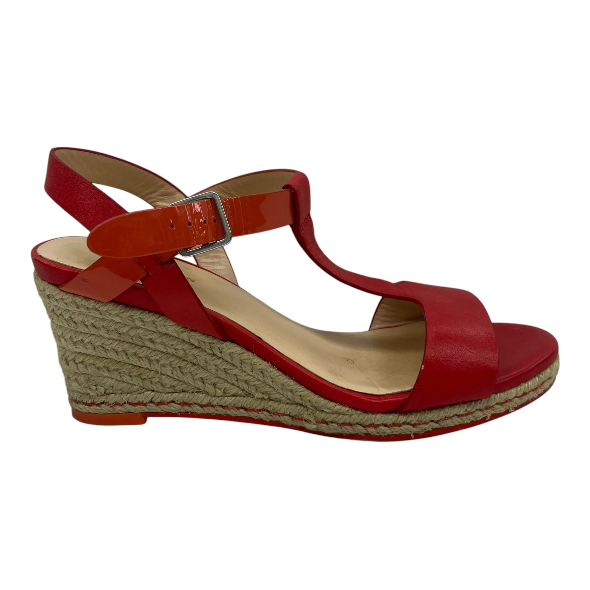 Sandals Heels Wedge By Cole-Haan In Red, Size:6.5 cole haan