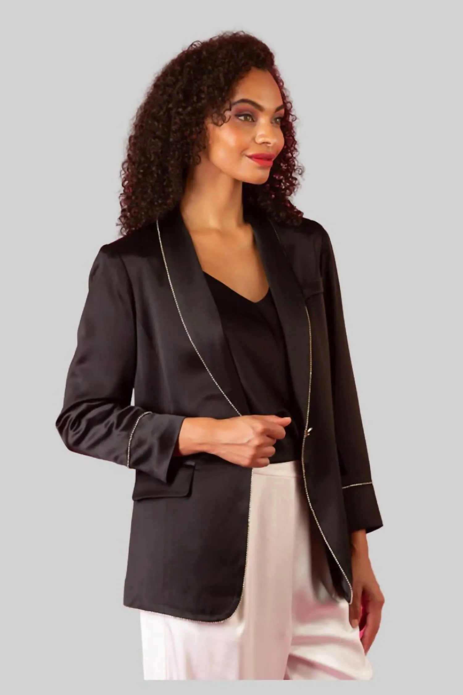 Sateen Blazer In Black