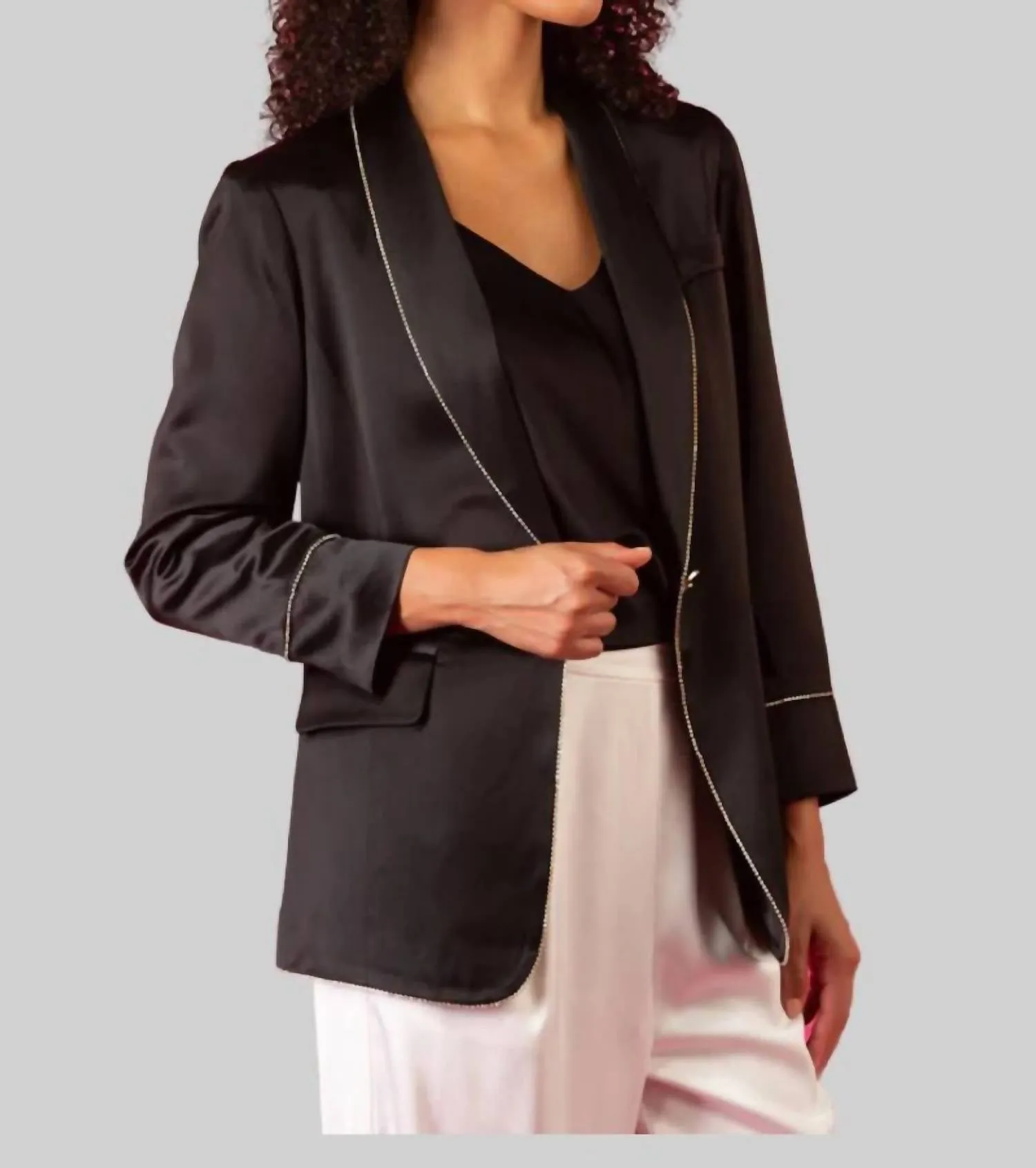 Sateen Blazer In Black