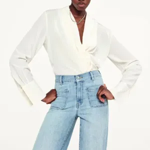 Shawl Collar Blouse In Cream