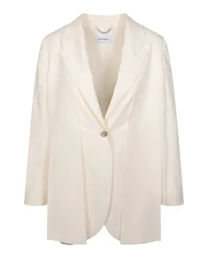 Single Button Silk Blazer