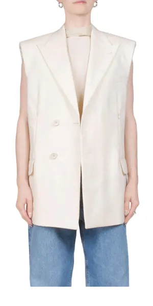 Sleeveless Car Blazer In Summer Sand
