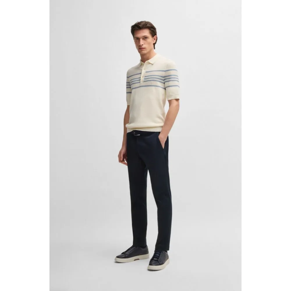 Slim-fit trousers in cotton, cashmere and stretch