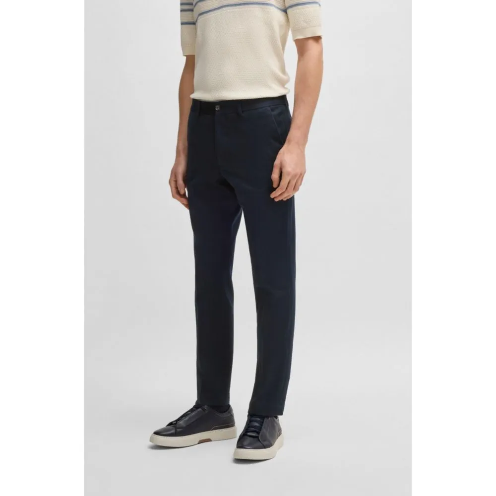Slim-fit trousers in cotton, cashmere and stretch