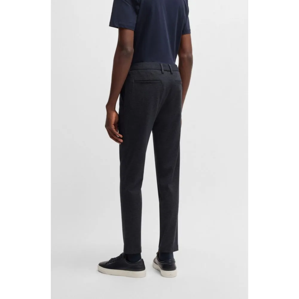 Slim-fit trousers in salt-and-pepper stretch jersey