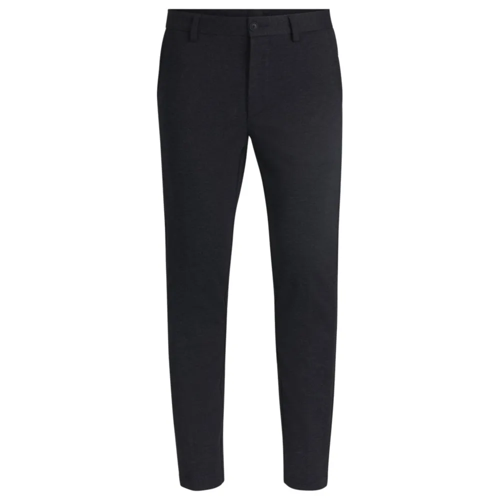 Slim-fit trousers in salt-and-pepper stretch jersey