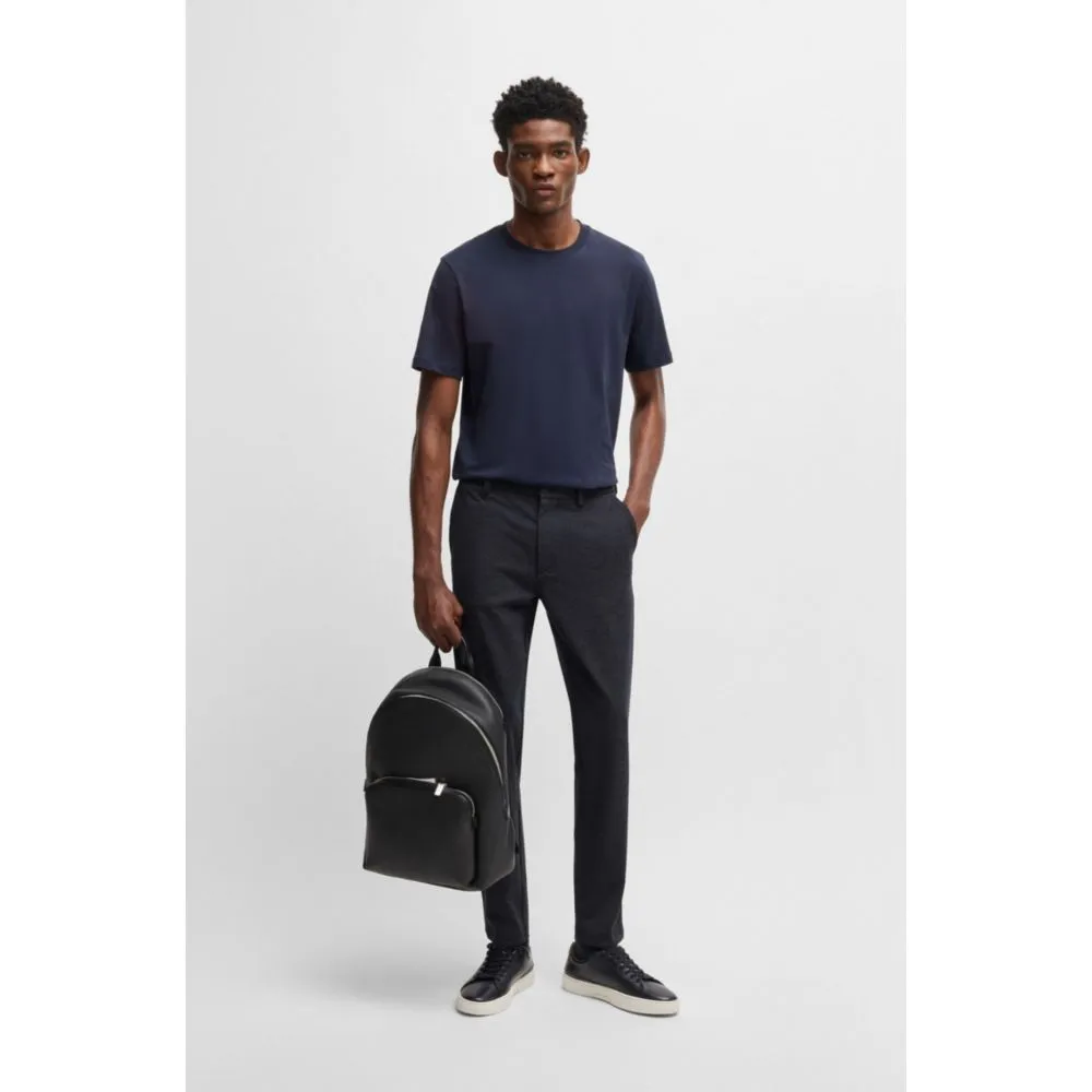 Slim-fit trousers in salt-and-pepper stretch jersey