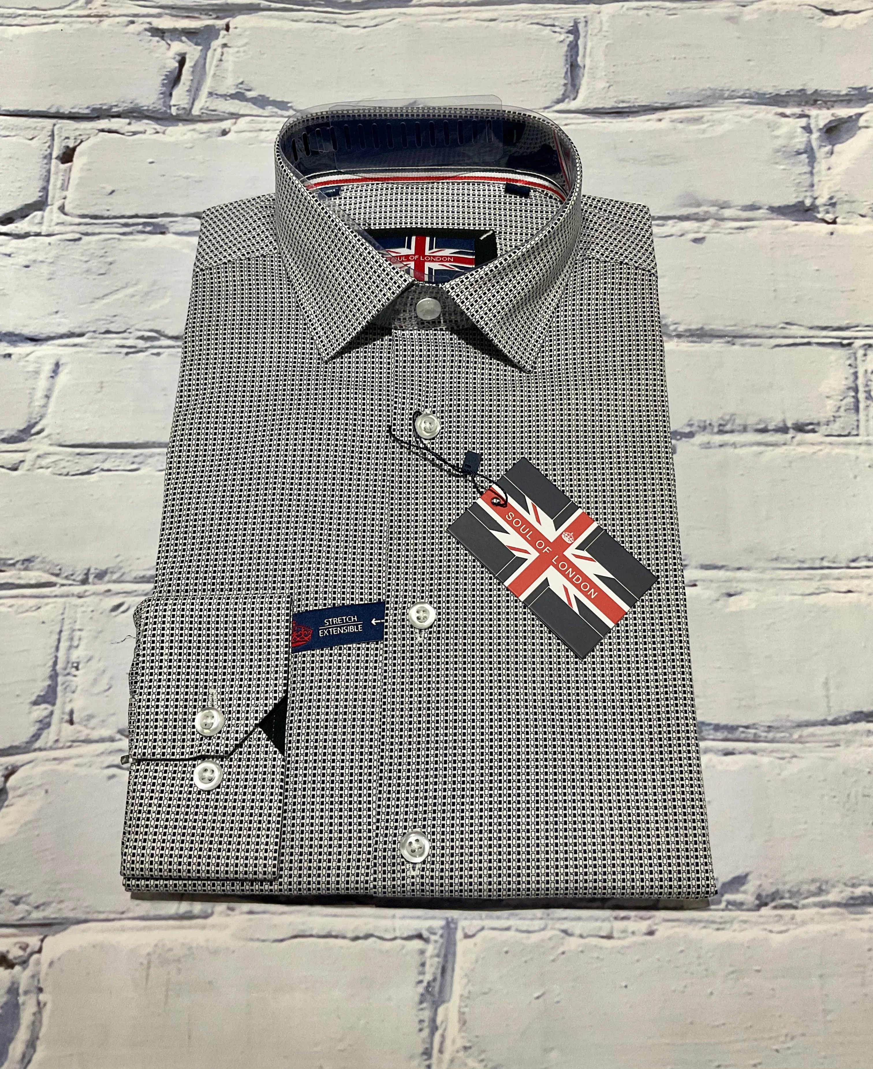 Soul of London Cotton Stretch LS Sportshirt