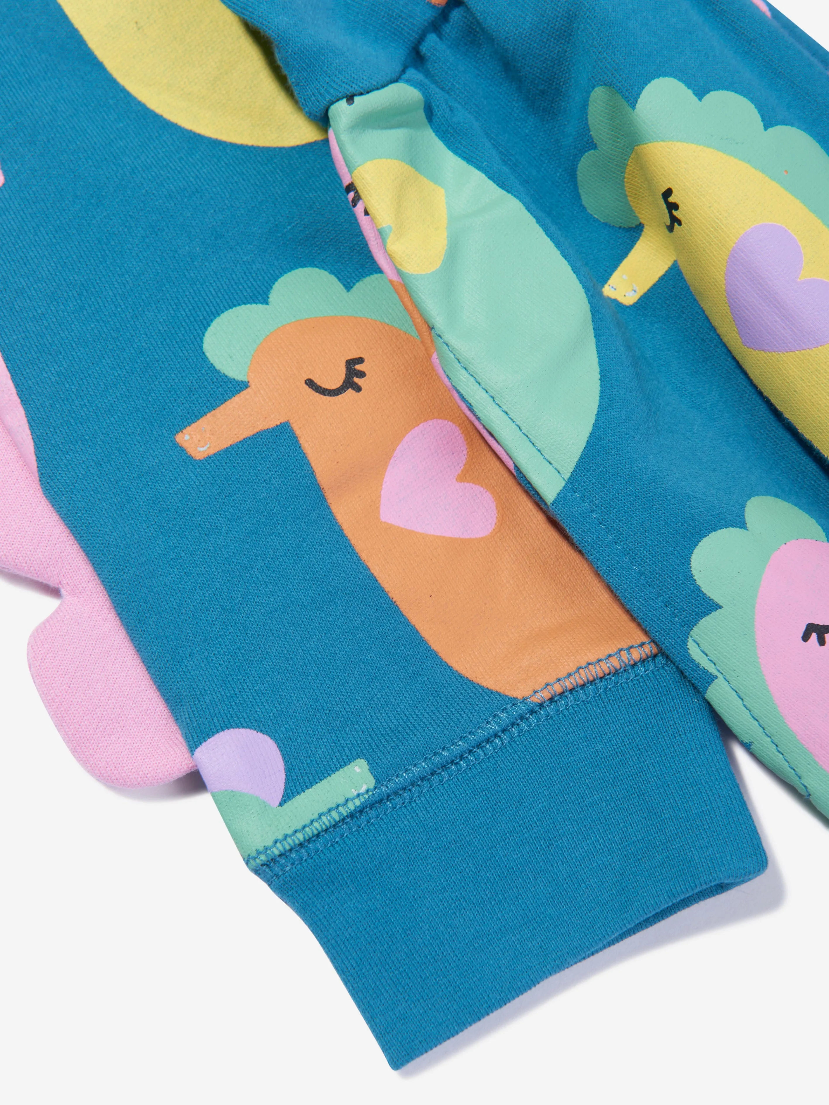 Stella McCartney Girls Seahorses Jersey Dress in Blue