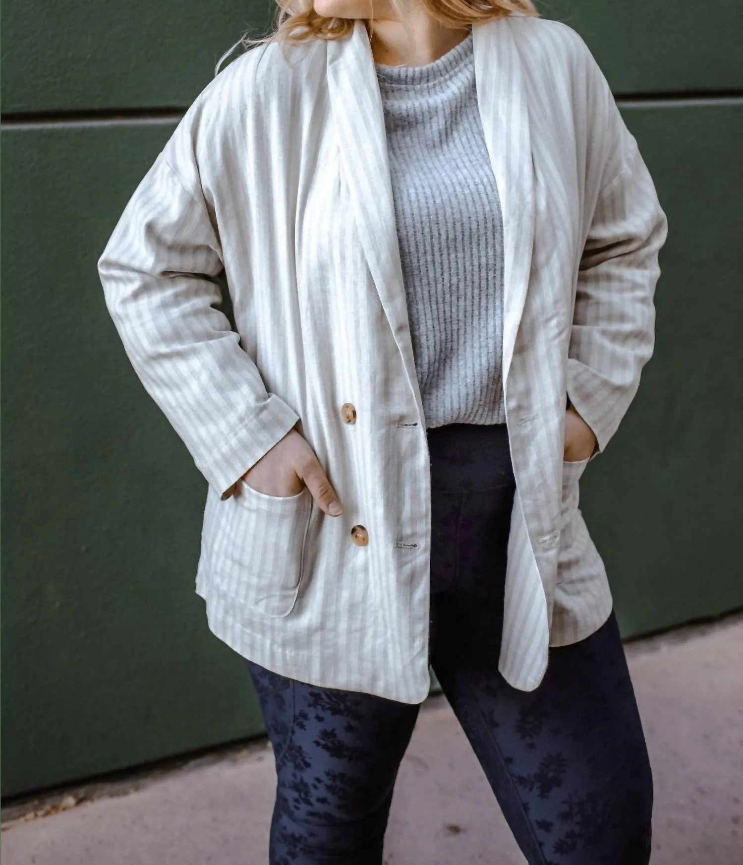 Stripes Blazer In Ivory