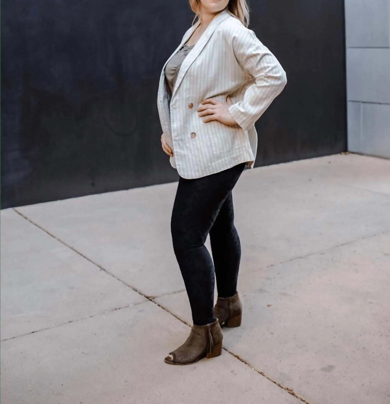 Stripes Blazer In Ivory