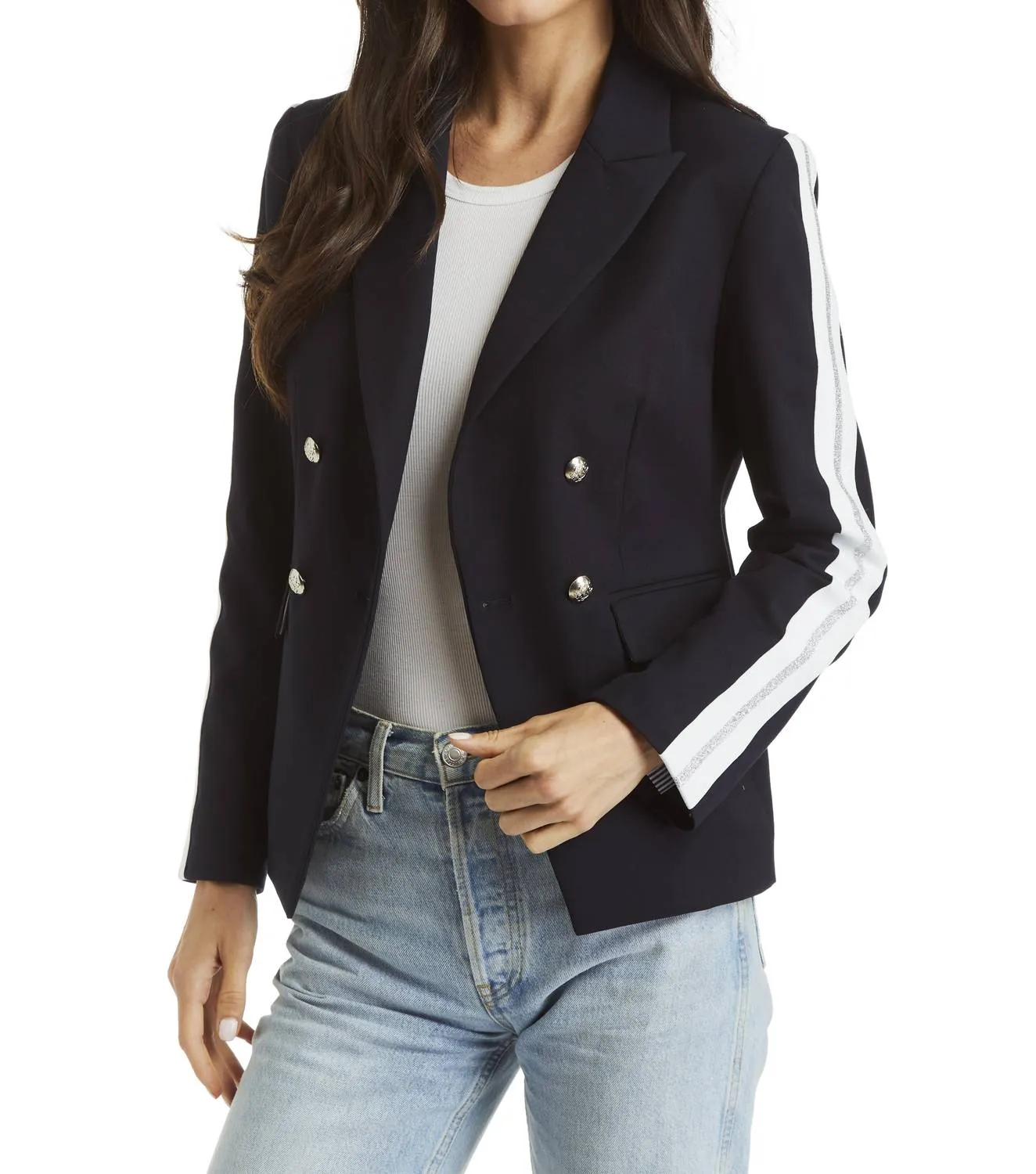 Tai Ribbon Blazer In Navy