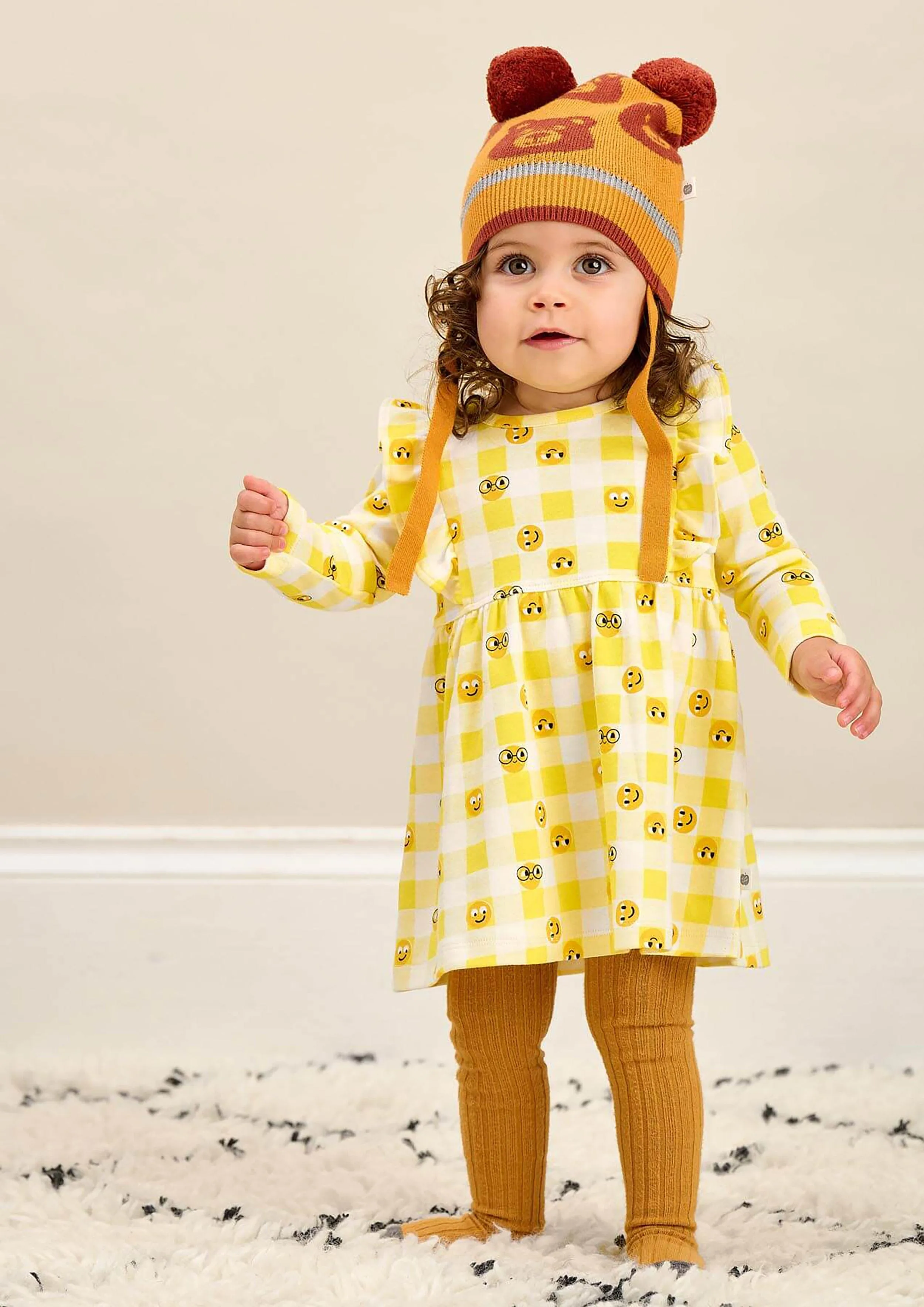 The Bonnie Mob Girls Tiddlywink Dress in Yellow