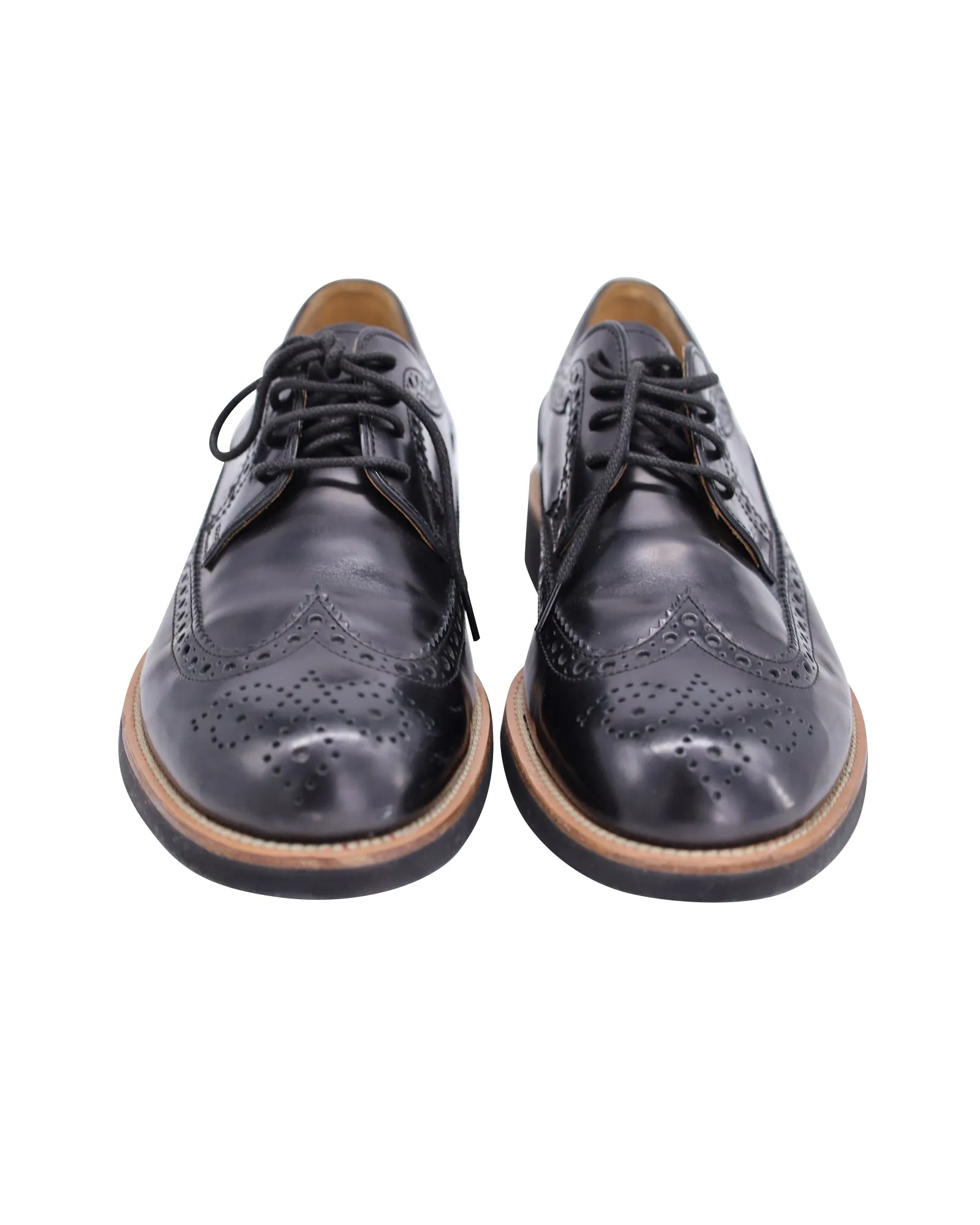 Tod's Lace Up Oxford in Black Leather