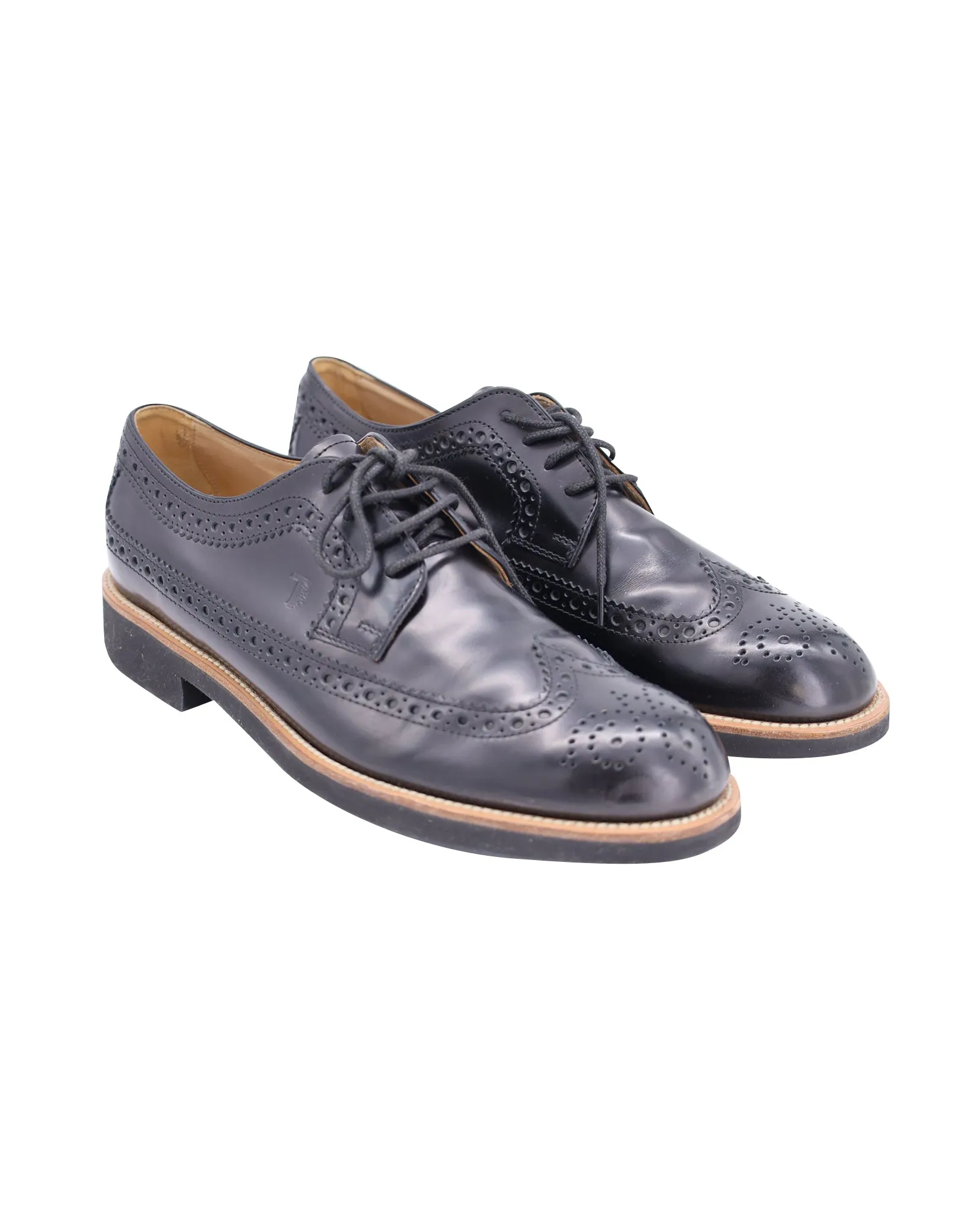 Tod's Lace Up Oxford in Black Leather