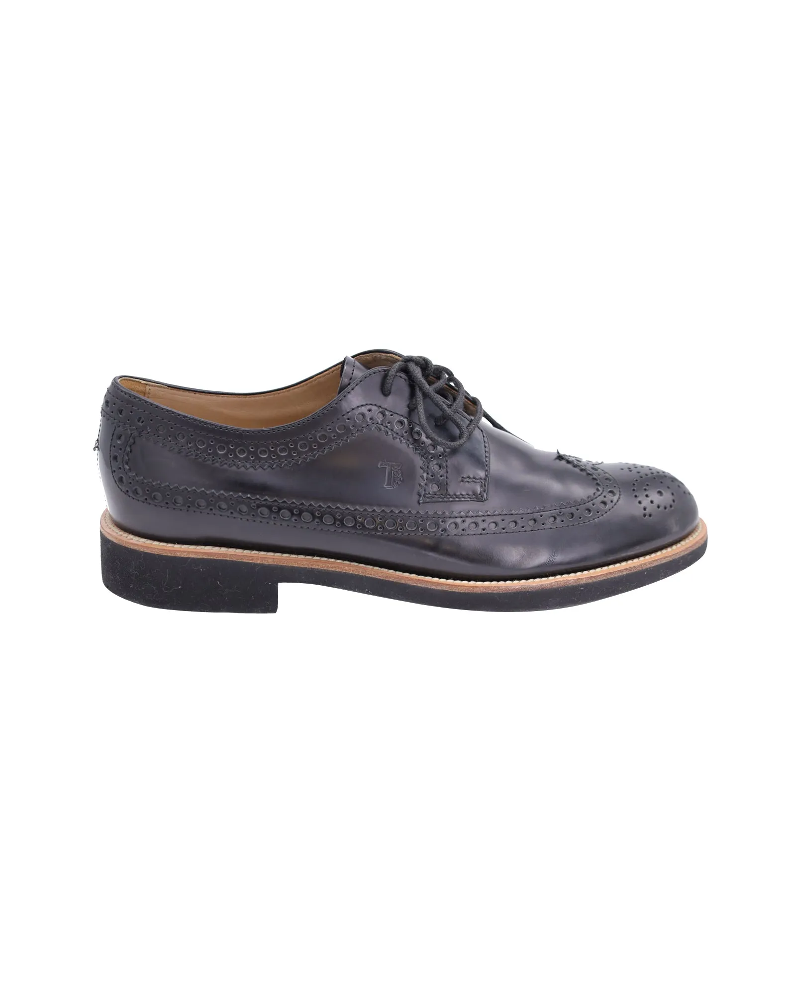 Tod's Lace Up Oxford in Black Leather