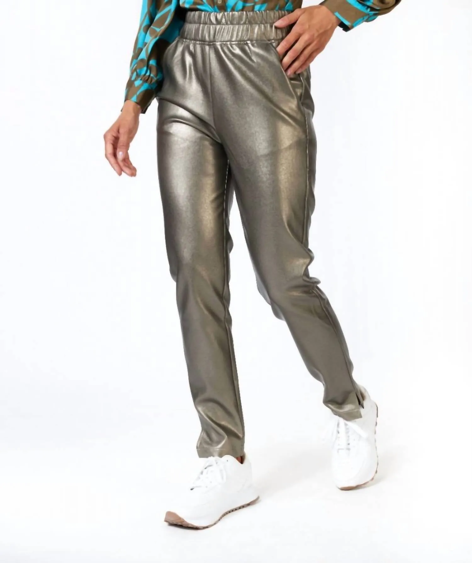 Tregging Pu Trousers In Soft Gold