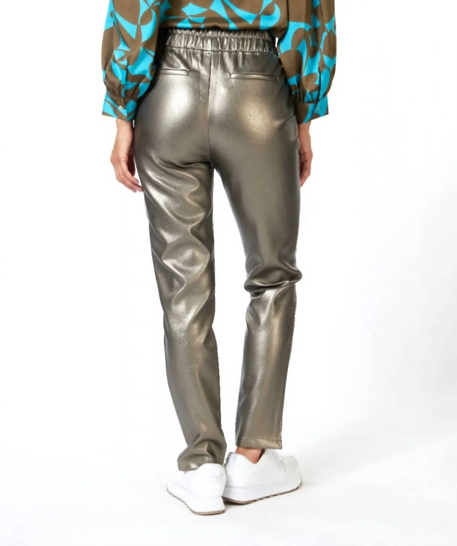 Tregging Pu Trousers In Soft Gold