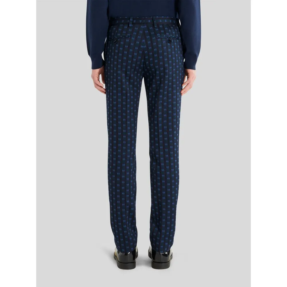 TROUSERS WITH TIE PRINT PATTERN