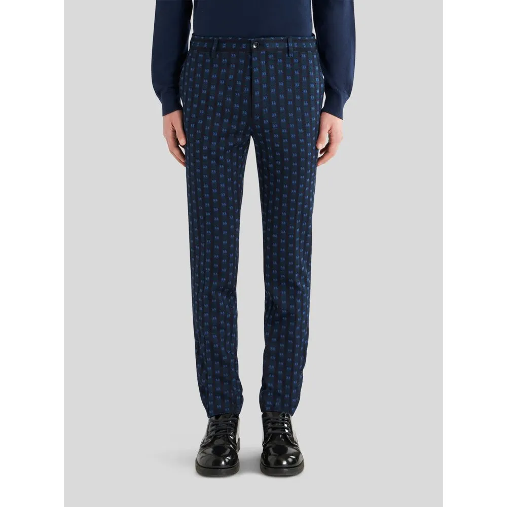 TROUSERS WITH TIE PRINT PATTERN