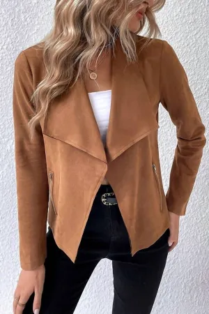 Waterfall Open Jacket In Cinnamon