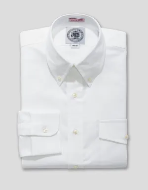 WHITE OXFORD DRESS SHIRT WITH FLAP POCKET - TRIM FIT
