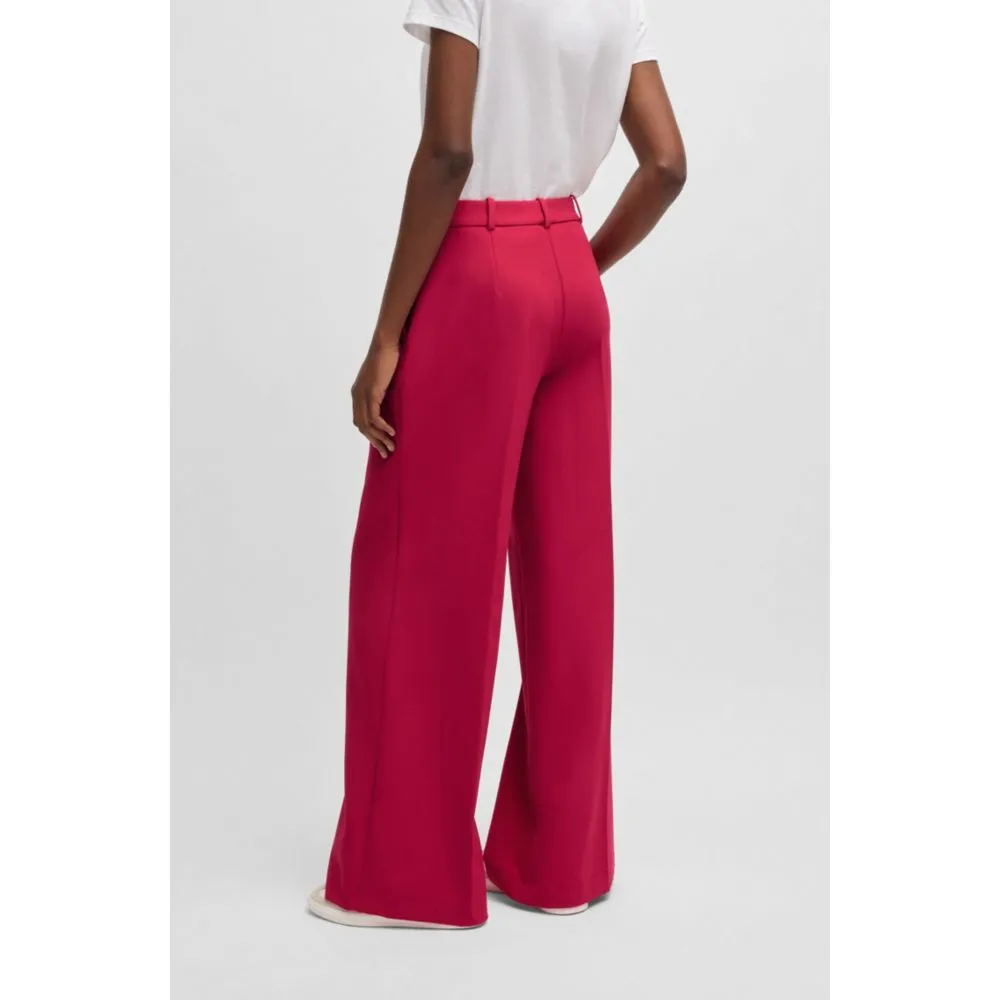 Wide-leg trousers in stretch fabric