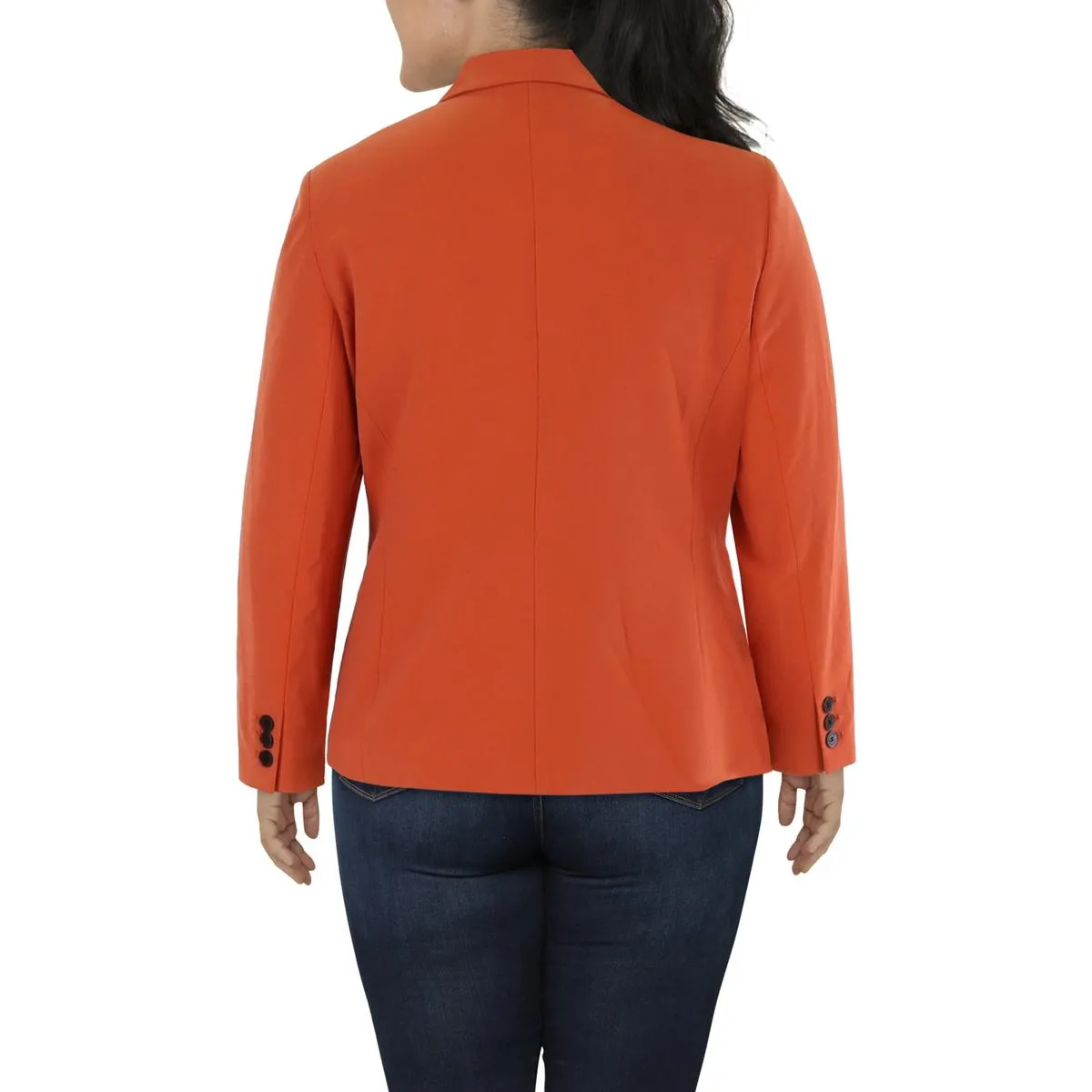 Womens Collared Office One-Button Blazer