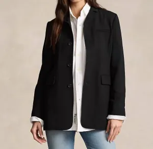 Wool Crepe Jacket In Black
