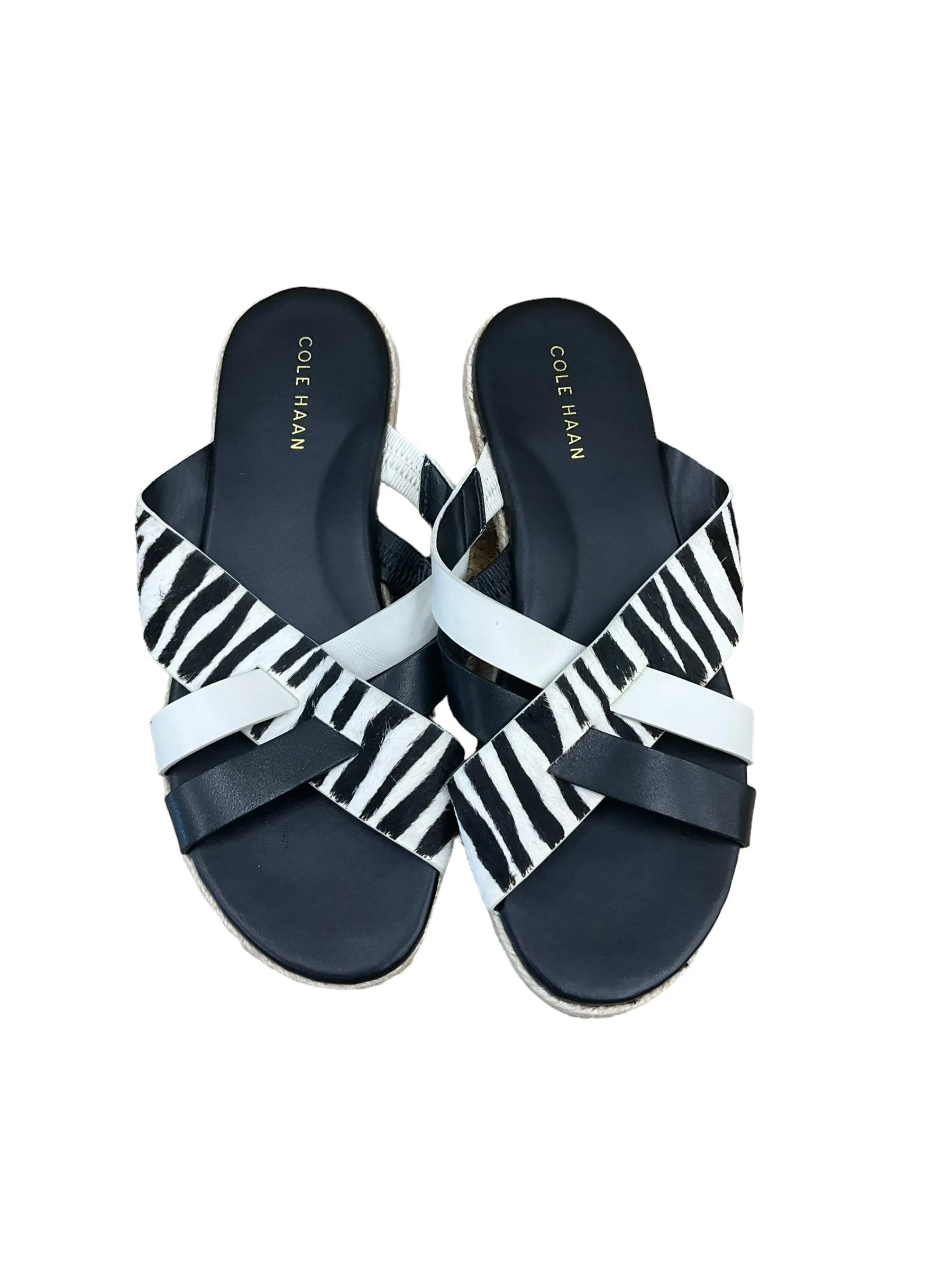 Zebra Print Sandals Flats Cole-haan, Size 5.5 cole haan