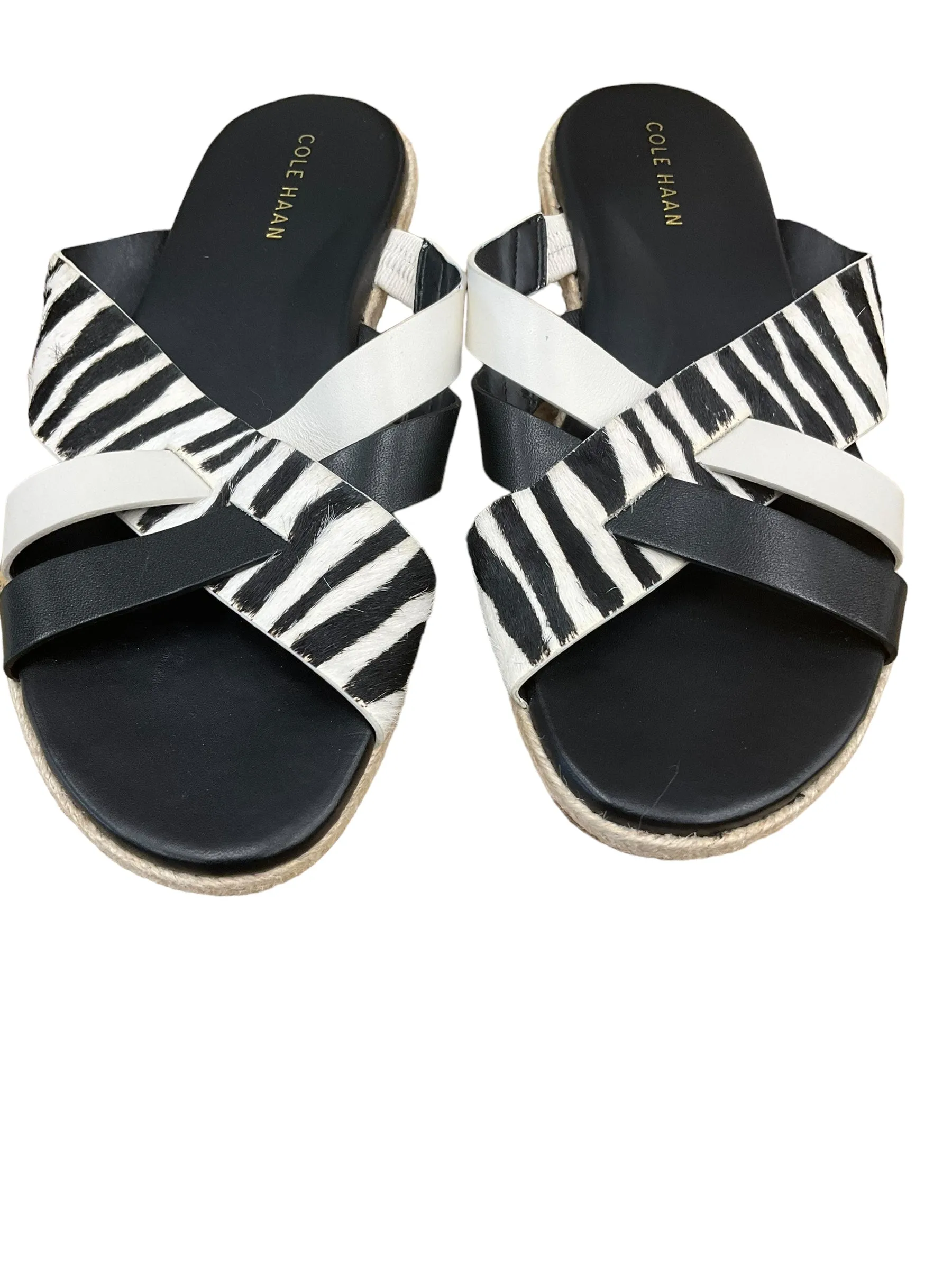 Zebra Print Sandals Flats Cole-haan, Size 5.5 cole haan